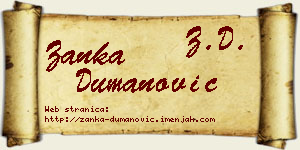 Žanka Dumanović vizit kartica